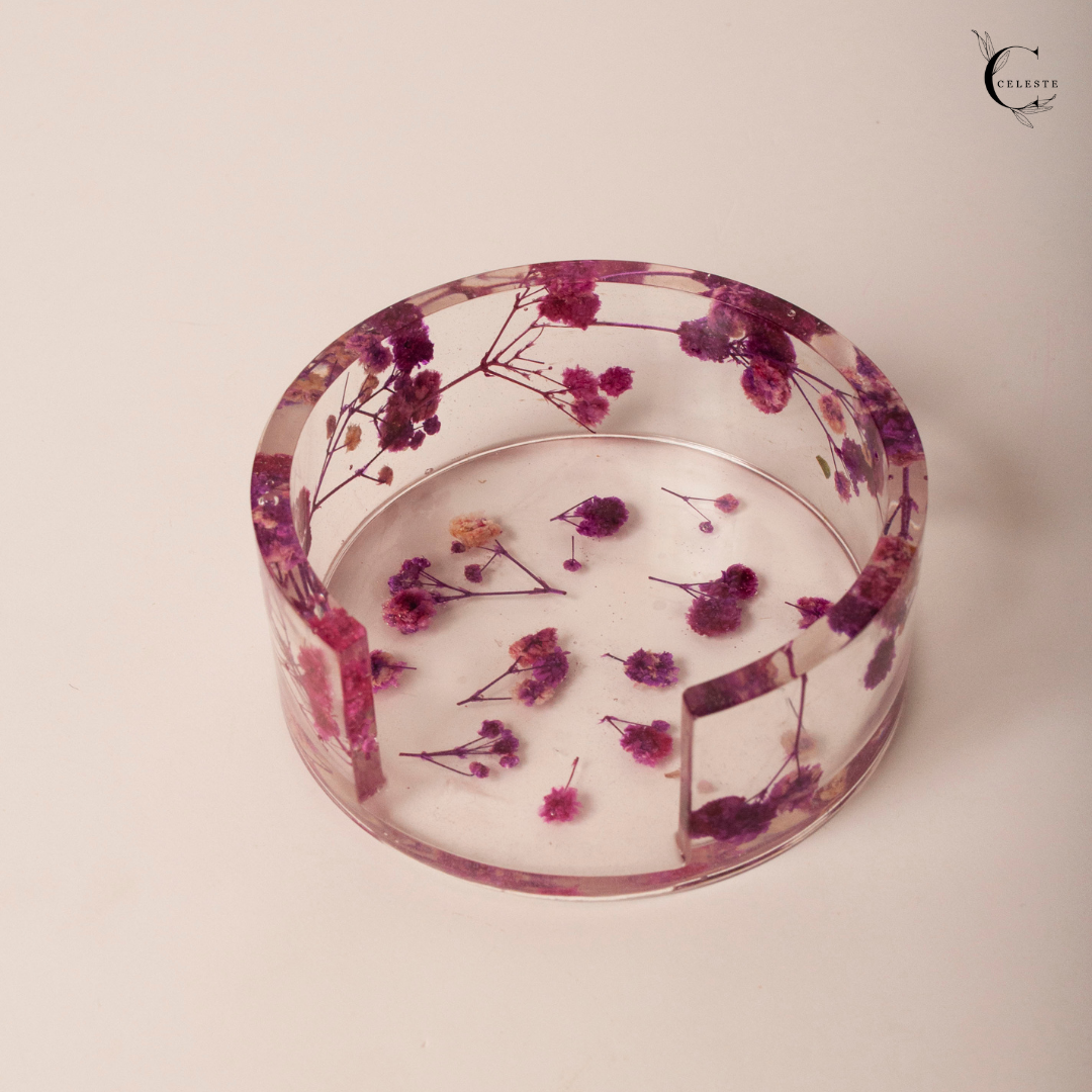 Blossom Jewel Coaster Set β Emerald & Amethyst Edition