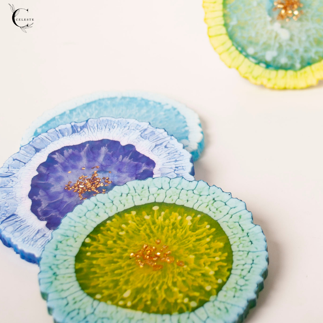 Blossom Burst Coaster Set – Multicolor Edition
