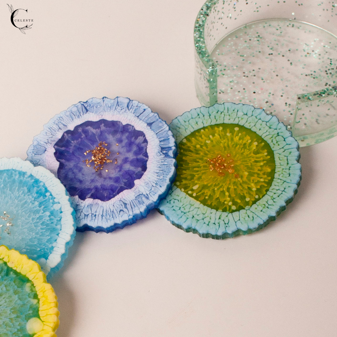 Blossom Burst Coaster Set – Multicolor Edition