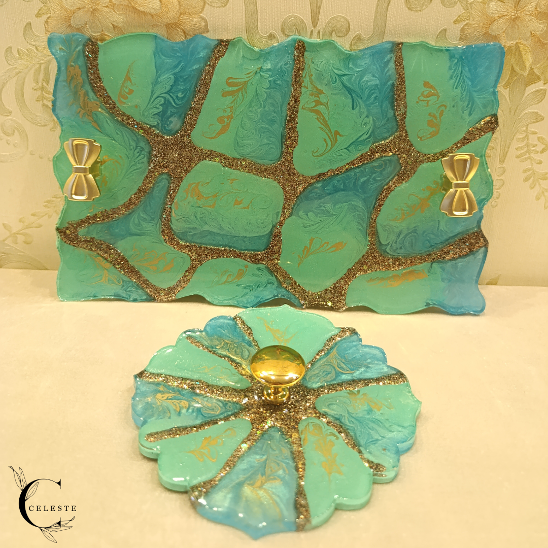 Ocean Luxe Perfume Tray & Jewelry Coaster Set
