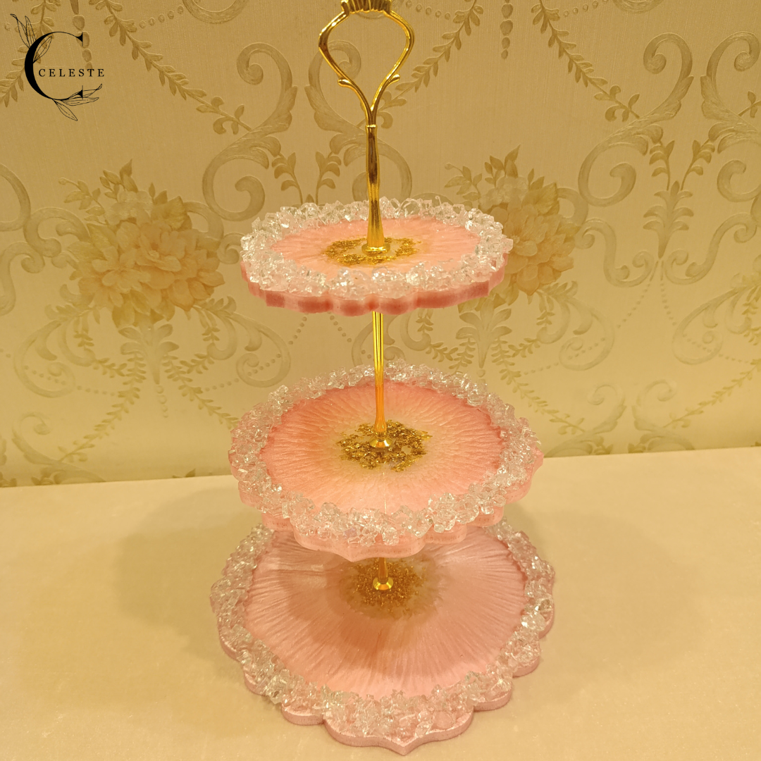 Blush Crystal 3-Tier Cake Stand