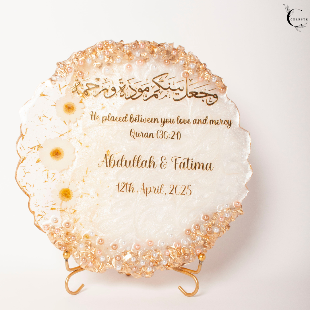 Eternal Blessings Nikkah Tray – Pearl & Gold Edition