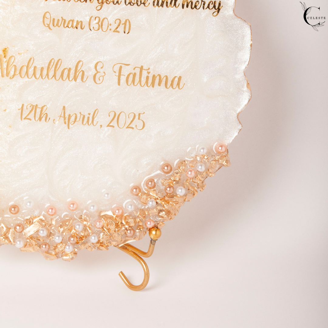 Eternal Blessings Nikkah Tray – Pearl & Gold Edition