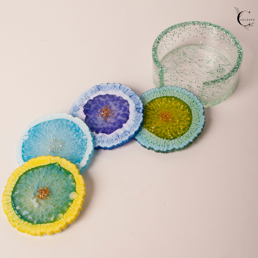 Blossom Burst Coaster Set – Multicolor Edition