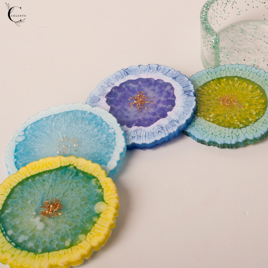 Blossom Burst Coaster Set – Multicolor Edition