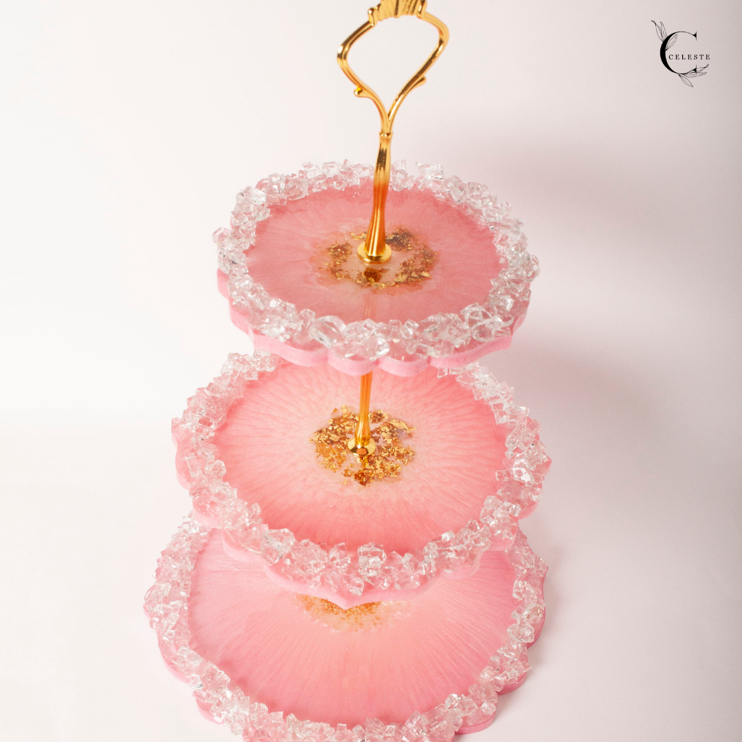 Blush Crystal 3-Tier Cake Stand
