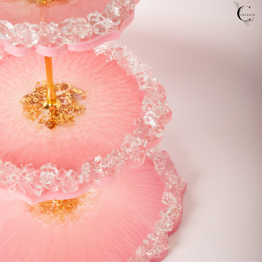 Blush Crystal 3-Tier Cake Stand