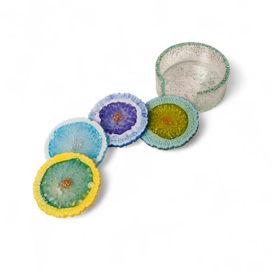 Blossom Burst Coaster Set – Multicolor Edition