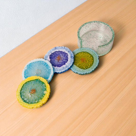 Blossom Burst Coaster Set – Multicolor Edition