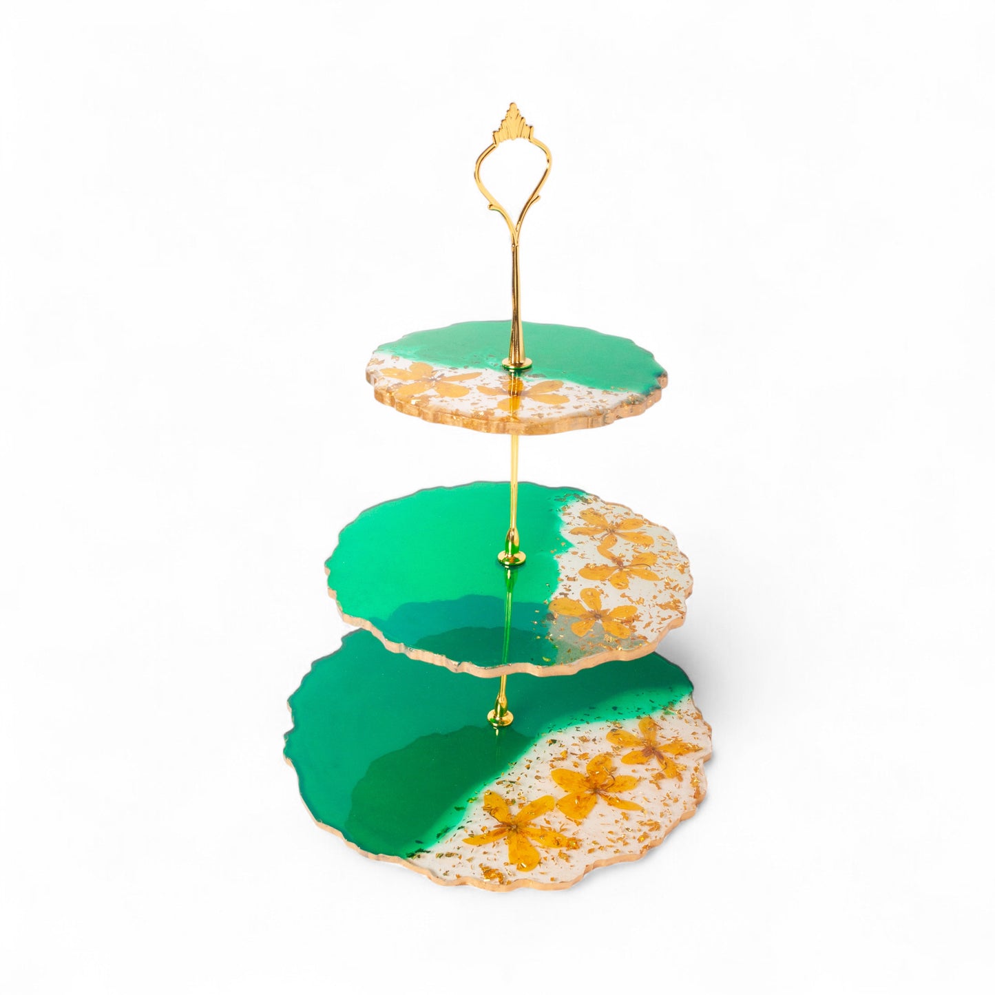 Emerald Bloom 3-Tier Cake Stand