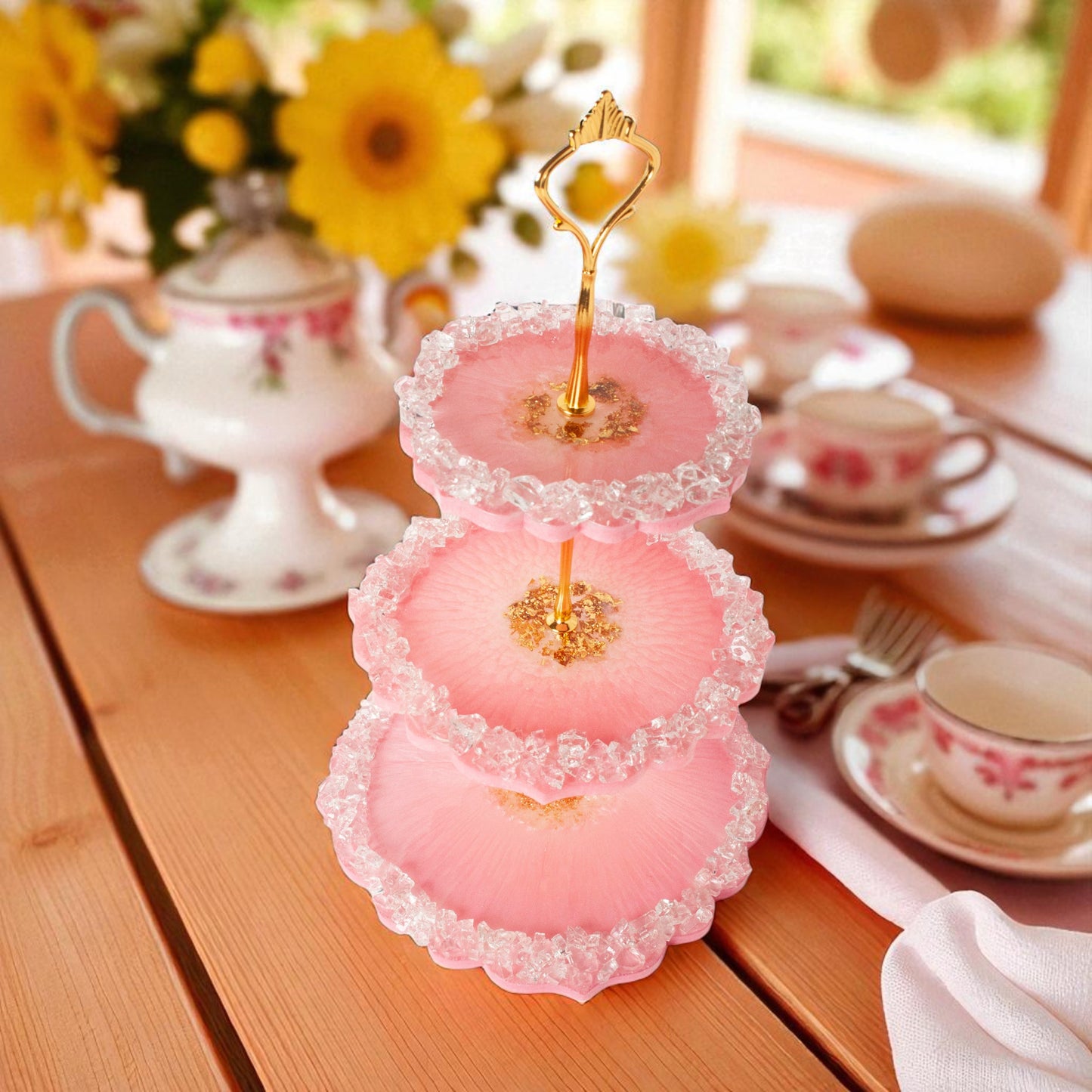Blush Crystal 3-Tier Cake Stand