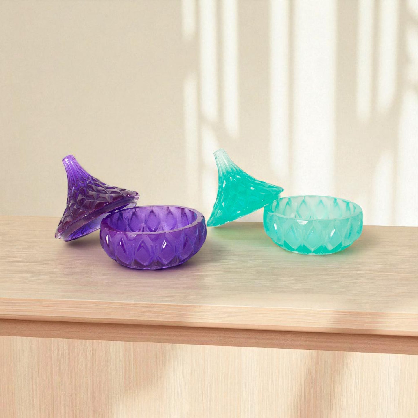 Prism Jewel Jar Set – Emerald & Amethyst Edition